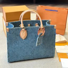 Luis Vuittons 24 Go Lvse Quality LouiseViution Designer Tote High Resort Women Denim Shopping Large Capacity Handbag Fashion Ladies Shoulder Bag