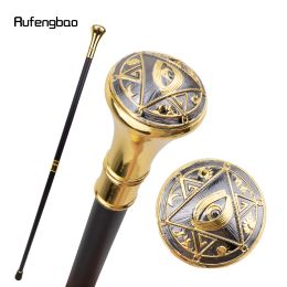 Golden Freemasonry Freemasons Eyes Totem Relief Walking Cane Fashion Walking Stick Gentleman Crosier Knob Walking Stick 93cm