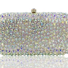 BL126 Handmade Inlaid Full Diamond Crystal Stone Dinner Bag Women's Dress Bridal Handheld Bag Chain Bag 240221