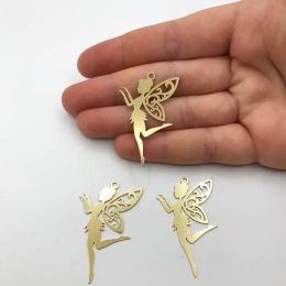 Necklaces 6/18/36/60pcs Brass Fairy Necklace Charm, Fairy Magic Pendant, Fairy Angel Charms for Jewelry Making