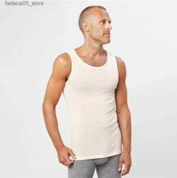 Men's Tank Tops 100% merino wool men Tank Top sleeveless shirt base layers soft next to skin comfortable out door Q240221