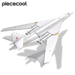 Piececool 3D Metal Puzzles 1 200 Tu-160 Bomber Aircraft Assembly Model Kits Jigsaw DIY Toys for Adult Christmas Gifts Jigsaw Set 240219