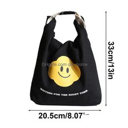 Storage Bags Lunch Bag With Widened Handle Reusable Thermal Food Tote Sack For Travelling Cam Picnic Kids Kitchen Supplies Drop Deli Dhftd