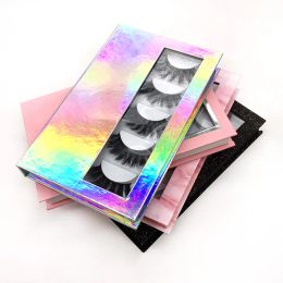 Eyelashes 20/Pack Eyelashes Box Package 5 Pairs Lash Book Packaging Custom Your Private Logo 25mm Mink Lashes Strip Packing Case Vendors
