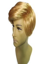 Spot Trump wig Gold Donald President wig men short straight hair Trump wig4593489