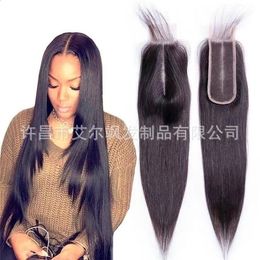 Dark Brown Human Hair Lace Closure Silk Base 5x5 Silicone Top Topper Remy Pre Plucked for Women Colour #4 240130