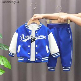 Clothing Sets New Kids Baseball Clothing Suit Boys Girls Casual Sports Sets Coat Pants tripartite Spring Autumn Thin Baby Tracksuit Outfits