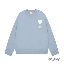 Amis Designer Sweater Womens Autumn/Winter Pullover Sweater Heart Embroidered Jacquard Paris Fashion Loose Mens Women Casual Knitwear Amis Paris 3058