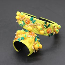 Bangle Baroque Headband Fashion Temperament Prom Show Lemon Geometric Ladies Suit Bracelet Wild Hair Accessories 695