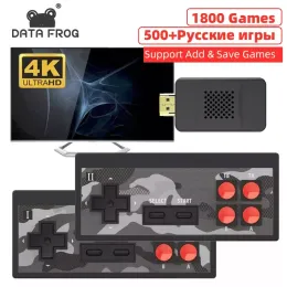 Players Data Frog Video Game Stick Retro Game Buildin 1400 Classic Dandy Games Mini Console AV/HD OUT For TV Support Download Games