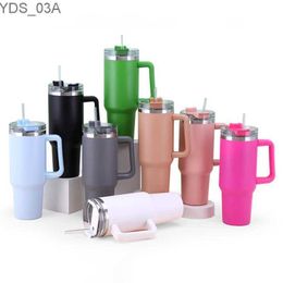 Water Bottles 40oz Stainless Steel Tumbler Insulation Coffee Cup with Handle Thermos Bottle With Straw In-Car Vacuum Flasks Bottle Mug YQ240221