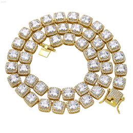 Jl Jewellery Fashion Luxury 10mm 14k Big Diamond Iced Tennis Cz Chain Necklace Wholesale