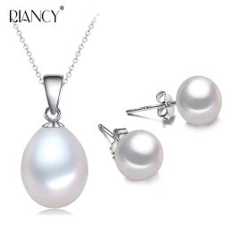 Sets Fashion white Freshwater Pearl Jewellery Set for Women,Wedding Pearl Necklace and Earring Set Anniversary Mom Birthday Gift