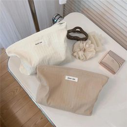 Cosmetic Bags Large Capacity Women's Cases Casual Ladies Soft Storage Bag Zipper Female Travel Clutch Cotton Handbags