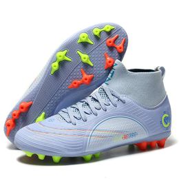 New Design Women Men High Top Football Boots AG TF Soccer Shoes Youth Children's Indoor Outdoor Training Cleats