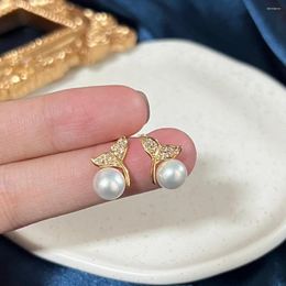 Stud Earrings 2024 Natural Freshwater Pearl Merman Design 14K Gold Filled Ladies Jewelry For Women Birthday Gifts