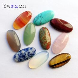 Rings Wholesale 15x30mm Nature Stone Mixed Cab Cabochon Stone for Jewellery Making Oval Cab Cabochon Stone 10pcs/lot Free Shipping