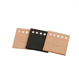 20packs/lot Kawaii Kraft Black Paper Cover Memo Pad Sticky Notes Notepad Bookmark Gift Stationery