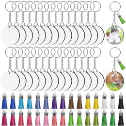 Keychains 120pcs Sublimation Keychain Blanks Set With Tassels 2 Inch Round Rings&Jump Rings For DIY Crafting