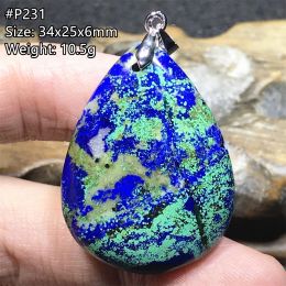 Pendants Natural Azulite Malachite Lapis Lazuli Necklace Pendant Jewellery For Women Men Gift Beads Blue Green Crystal Silver Stone AAAAA