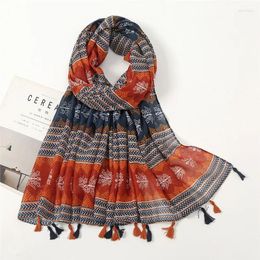 Scarves Soft Thin Scarf Viscose Women Bohemian Design Print Shawls Wrap Female Geometric Blanket Long Bufandas Muslim Stole 2024 Fashion