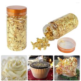 Party Decoration Food Grade Shiny Gold Foil Schabin Flakes 2g - Decorative Cake Dessert Kitchen Supplies In 24K Silver And Rose Leaf