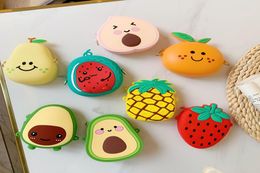 Silicone Purse fruit watermelon pear orange peach Children Girls Fashion Korean Style Parent Child Messenger bag Cute Little Pocke6874882