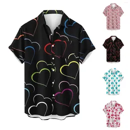 Ethnic Clothing Valentine's Day Love Digital Printed Short Sleeved Shirt