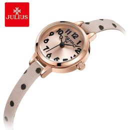 JULIUS Small Watch Girl Gift Watch Arabic Number Japan Quartz Children Kids Watches Ultra Slim Cartoon Leather Montre JA-1022206L