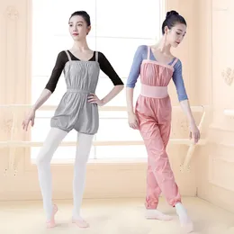 Stage Wear Ballet Straps Loose Exercise Pants Adult Female Warm-up Elastic Gymnastics Clothes Dance