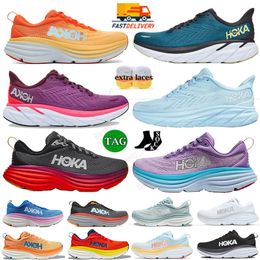 Original Bondi 8 Hoka Clifton 9 Hokas One Running Outdoor Shoes Free People Men Women Designer Amber Blanc De Blanc Sunlit Ocean Black White Platform Walking