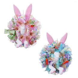 Decorative Flowers Easter Wreath Decor Cute Artificial Front Door For Wall Indoor Outdoor Window Festival Office