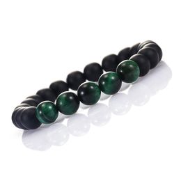 Beaded 2Pcs Set Fashion Handmade Natural Agate Bead Bracelet For Men Women 6Mm 8Mm Stone Energy Elastical Jewelry Gift Drop Delivery Dh9U1