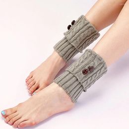 Women Socks 1 Pair Short Crochet Boot Cuffs Winter Cover Keep Warm Knitted Warmer Gaiters