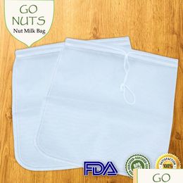 Other Kitchen Tools Food Filter Mesh Bag Nut Milk Sprouting Juice Soup Reusable Amazing Grade 11.8 X Inch Drop Delivery Home Garden Ki Dhdjf