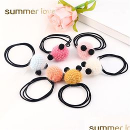 Hair Rubber Bands Sale Korean Style Girls Cute Headband Soft Fake Fur Ponytail Holder Rope Hair Accessories Elastic Rubber Dhgarden Dh4Nh