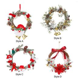 Decorative Flowers Christmas Wreath Garland Front Door Xmas Decoration For Window Living Room Wall Porch Decor