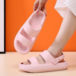 Personalized Slipper sandals for women with thick soles for summer fashion fashionable internet celebrity cute student for outdoor wear pink