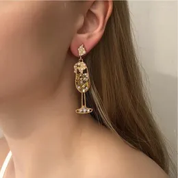 Dangle Earrings Trend Wine Glass Stud Creative Design Geometric Eardrop Miniature Fashion Jewellery Accessories Party Birthday Gift