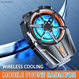 Other Cell Phone Accessories X52 Mobile Phone Radiator Mobile Phone Big Fan Shift Wireless Back Clip Radiator Electronic Sports Game Cooling Device 240222