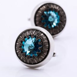 Links KFLK brand men's shirt cuff button high quality blue crystal retro cufflinks wedding gift button 2017 new products guests