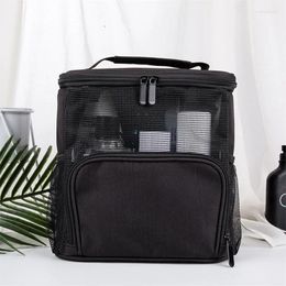 Cosmetic Bags Hanging Toiletry Bag With Metal Hooks Large Capacity Wall Mounted Portable Shower Organizer For Travel Storage