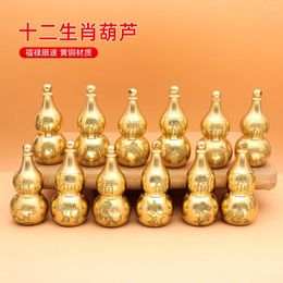 Keychains Zodiac Gourd Brass Hollow Car Key Chain Pendant Portable Small Bottle Lucky