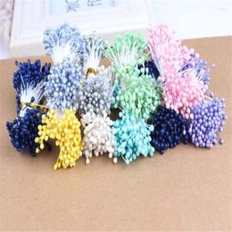 Decorative Flowers 1700pcs Mini DIY Double Heads Pearl Flower Artificial Stamen Handmade Christmas Scrapbook Accessories 6Z