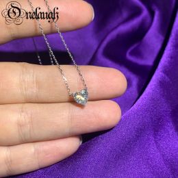Necklaces Onelaugh Heart Shaped 1ct Moissanite Diamond Pendant Necklace 100% 925 Silver Woman Sparkling Wedding Moissanite Jewelry collier
