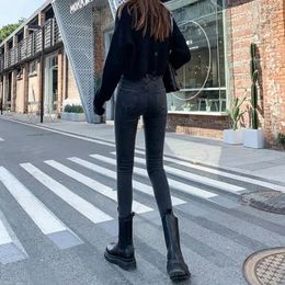 Women's Jeans Woman Pants Ultra High Waist Autumn And Winter Tight Feet Pantalones Vaqueros Mujer