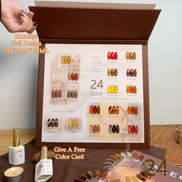 Rormays Amber gel Polishing 24 Colour Set New Brown Clear Semi Permanent Clear Coat UV Soak Primer Finish Nail Art gel Wholesale Factory