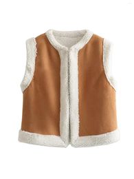 Outerwear Plus Size Women's Clothing Vest Sleeveless Thermal Jacket In Sherpa With Zippered For What Fat Ladies Wear Autumn And Winter