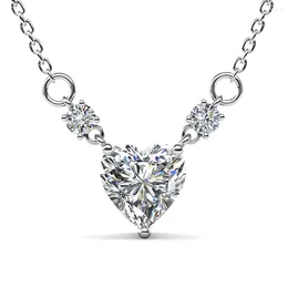 Pendants Daisini 1CT D Color Heart Cut Moissanite Diamond Nickel Free 925 Silver Love Pendant Necklace Jewelry Birthday Gift For Wife