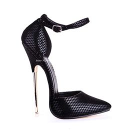 Catwalk Designer 16cm Super High Heel Shoes Women Metal Stiletto Heels Pointy Genuine Leather Lady Sandals Brand Design Size46